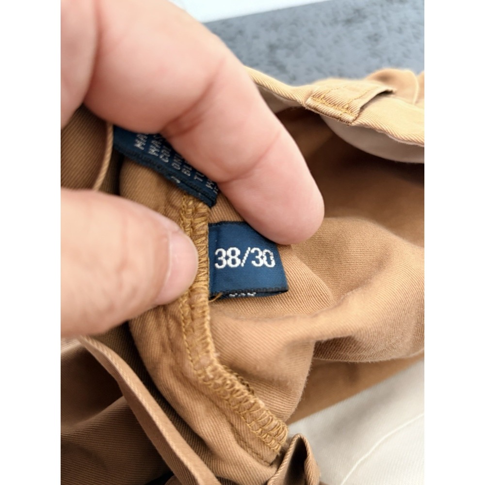 Polo Ralph Lauren Hammond Pant Mens 38x30 Pleated Chino Khaki Brown 100% Cotton - Picture 5 of 6
